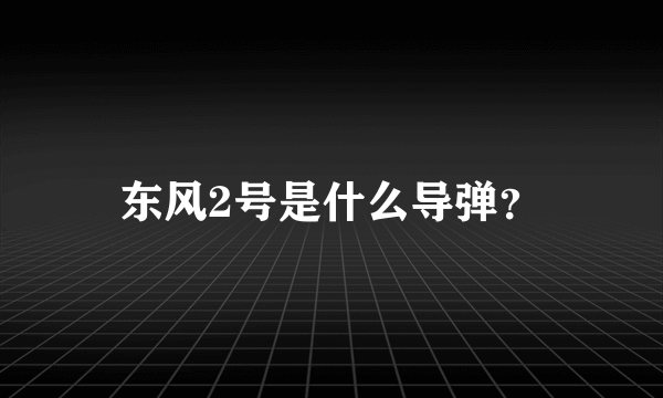 东风2号是什么导弹？