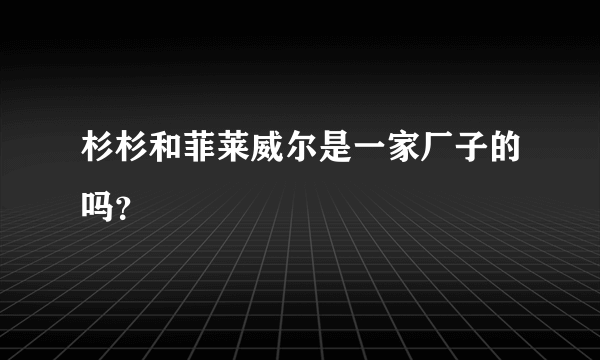 杉杉和菲莱威尔是一家厂子的吗？