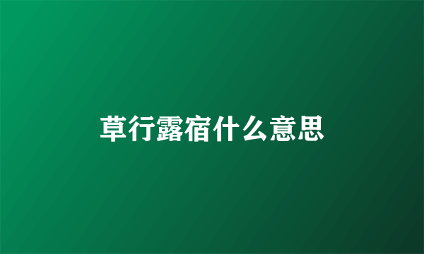 草行露宿什么意思