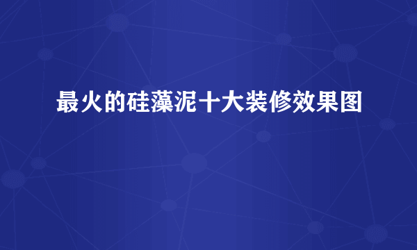 最火的硅藻泥十大装修效果图