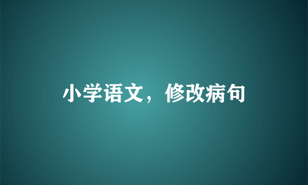 小学语文，修改病句