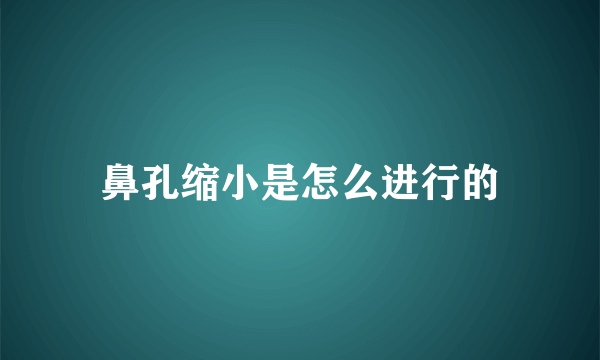 鼻孔缩小是怎么进行的