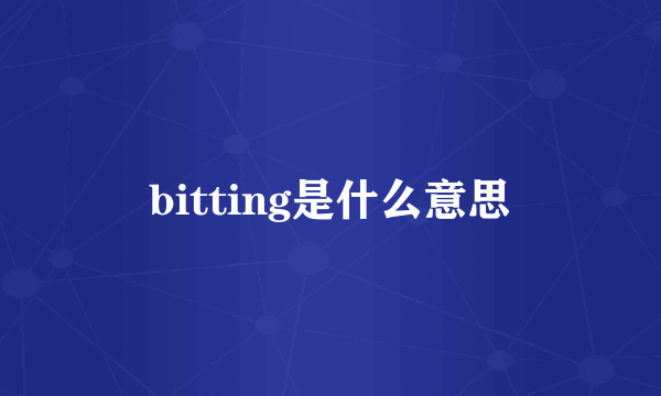 bitting是什么意思