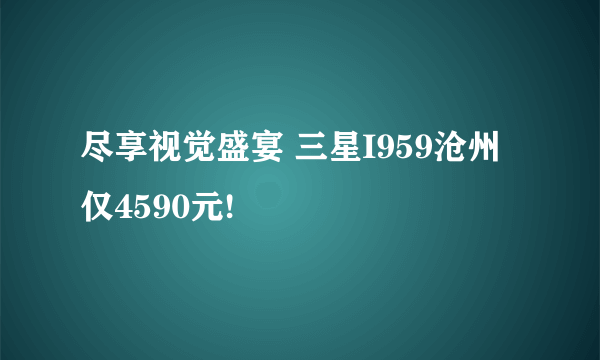 尽享视觉盛宴 三星I959沧州仅4590元!