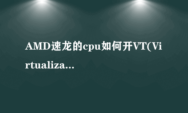 AMD速龙的cpu如何开VT(Virtualization Technology) ???