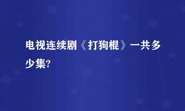 电视连续剧《打狗棍》一共多少集?