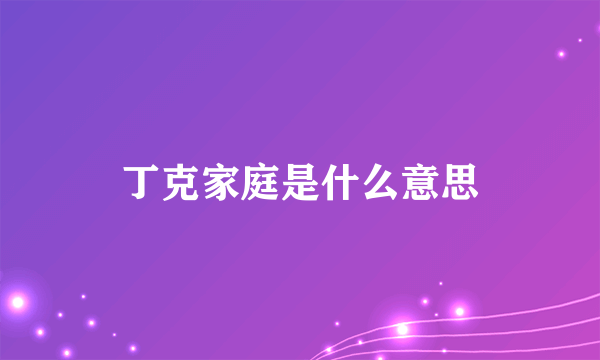 丁克家庭是什么意思