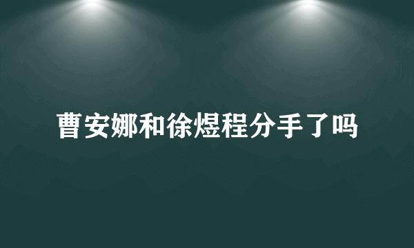 曹安娜和徐煜程分手了吗