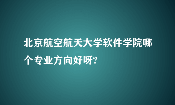 北京航空航天大学软件学院哪个专业方向好呀?