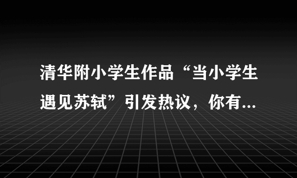 清华附小学生作品“当小学生遇见苏轼”引发热议，你有哪些在小时候就印象深刻的文化历史名人？