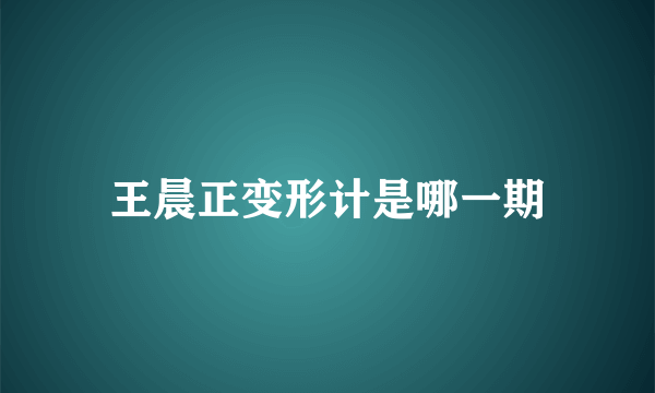 王晨正变形计是哪一期