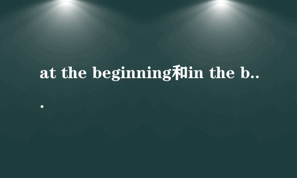 at the beginning和in the beginning有什么区别？