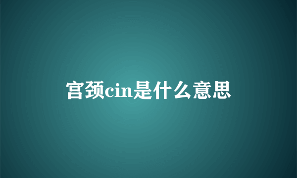 宫颈cin是什么意思