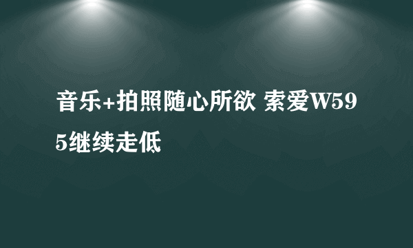 音乐+拍照随心所欲 索爱W595继续走低