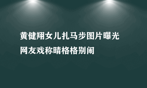 黄健翔女儿扎马步图片曝光 网友戏称晴格格别闹