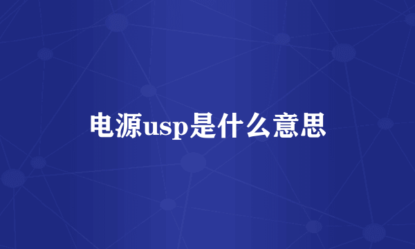 电源usp是什么意思