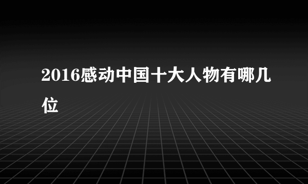 2016感动中国十大人物有哪几位