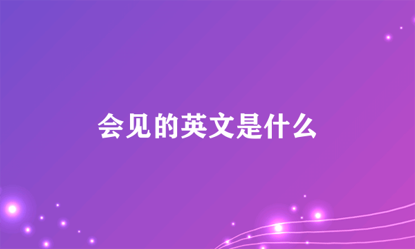 会见的英文是什么