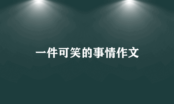 一件可笑的事情作文