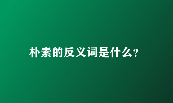 朴素的反义词是什么？