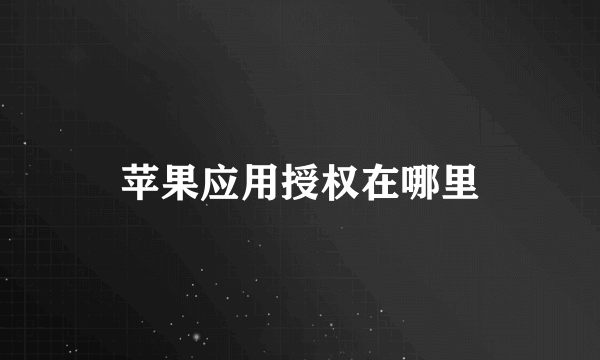 苹果应用授权在哪里