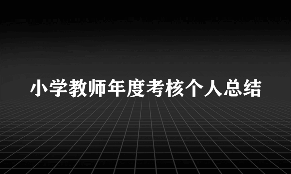 小学教师年度考核个人总结