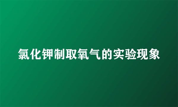 氯化钾制取氧气的实验现象