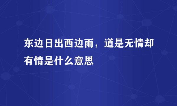 东边日出西边雨，道是无情却有情是什么意思