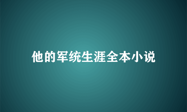 他的军统生涯全本小说