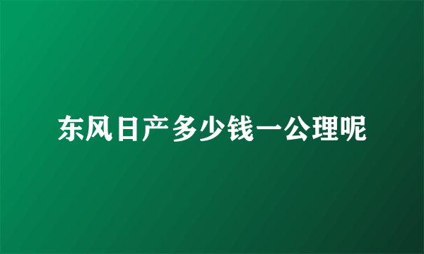 东风日产多少钱一公理呢