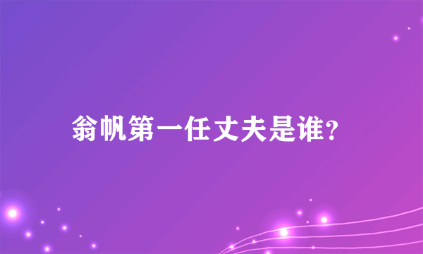 翁帆第一任丈夫是谁？