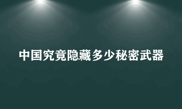 中国究竟隐藏多少秘密武器