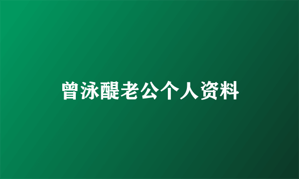 曾泳醍老公个人资料