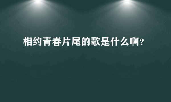 相约青春片尾的歌是什么啊？