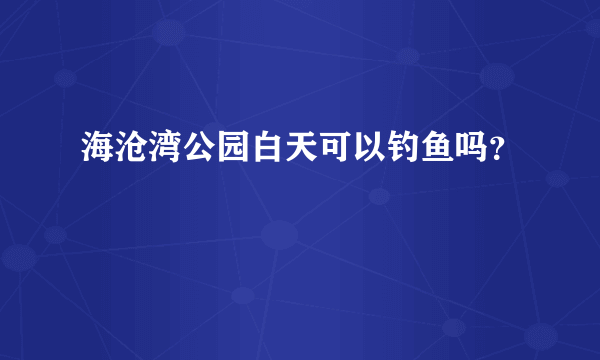 海沧湾公园白天可以钓鱼吗？