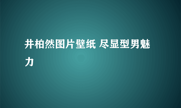 井柏然图片壁纸 尽显型男魅力