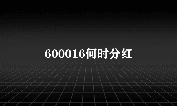 600016何时分红