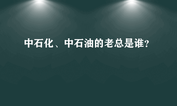 中石化、中石油的老总是谁？