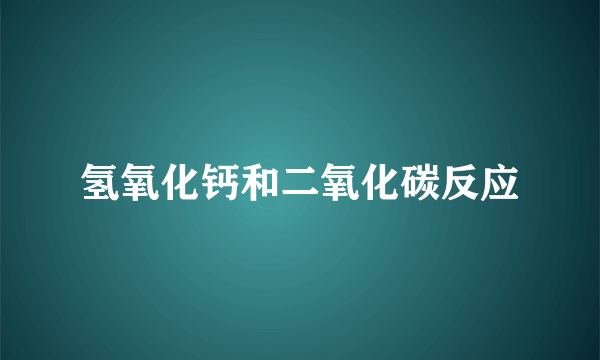 氢氧化钙和二氧化碳反应