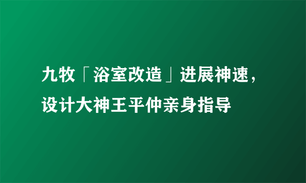 九牧「浴室改造」进展神速，设计大神王平仲亲身指导