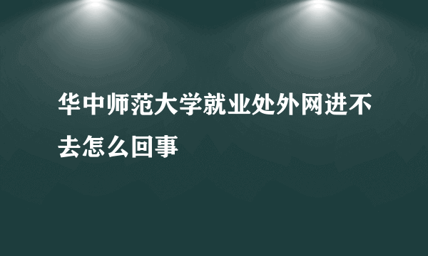 华中师范大学就业处外网进不去怎么回事