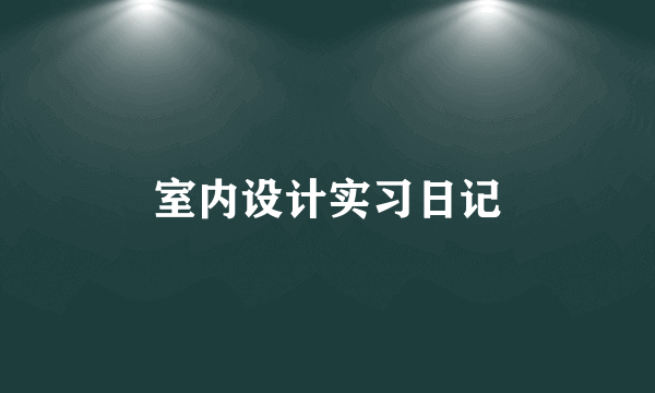 室内设计实习日记