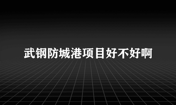 武钢防城港项目好不好啊