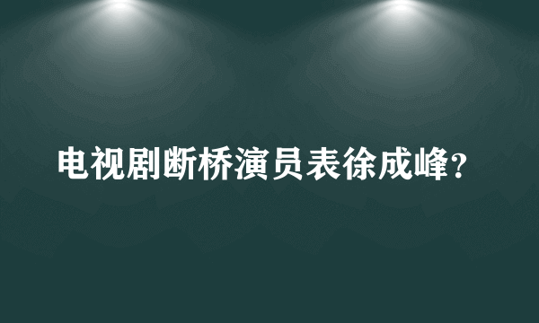 电视剧断桥演员表徐成峰？