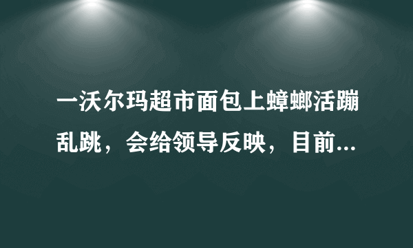 一沃尔玛超市面包上蟑螂活蹦乱跳，会给领导反映，目前事件进展如何？