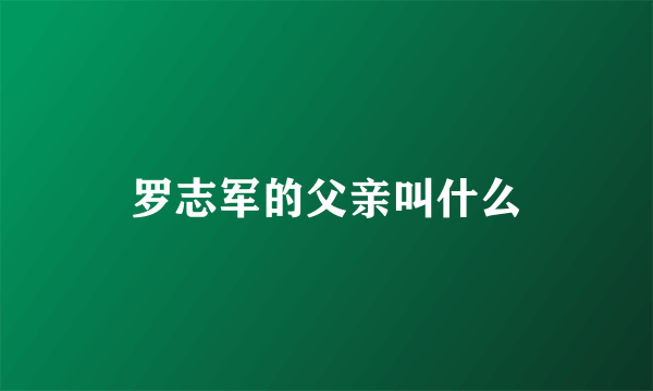 罗志军的父亲叫什么