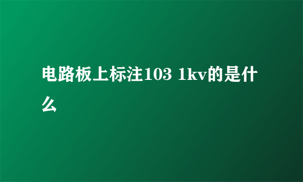 电路板上标注103 1kv的是什么