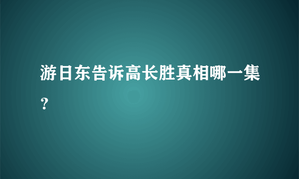 游日东告诉高长胜真相哪一集？