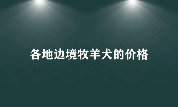 各地边境牧羊犬的价格