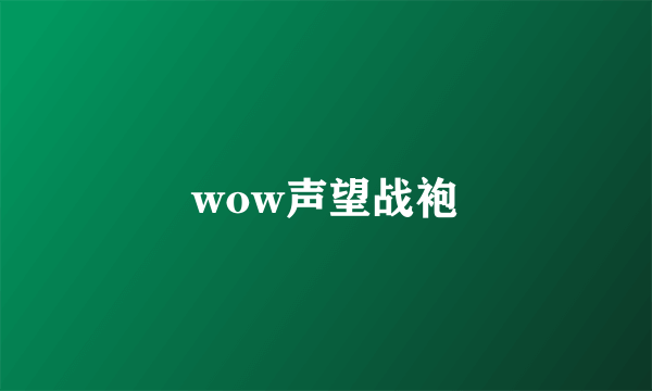 wow声望战袍